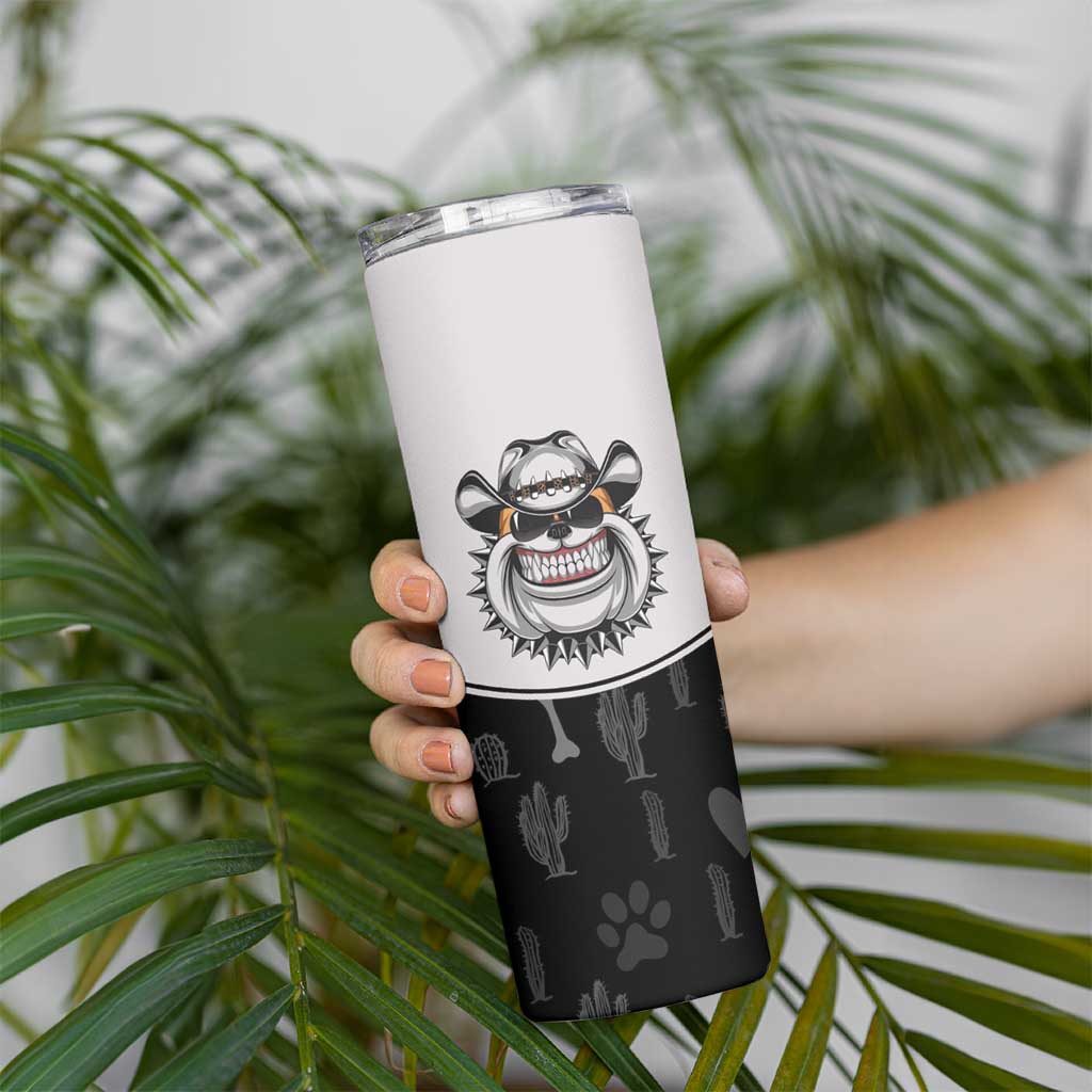 Cowdog Skinny Tumbler Cowboy Bulldog Retro Western Yoke - Wonder Print Shop