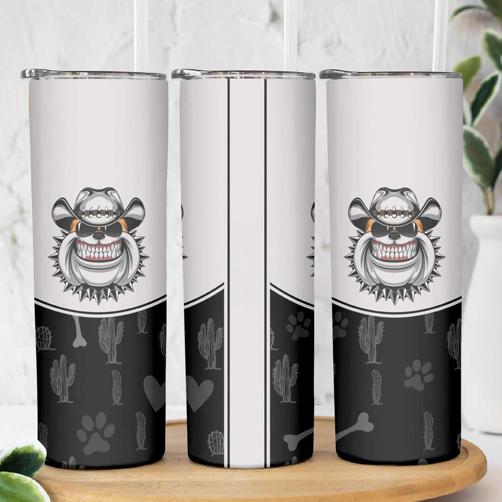 Cowdog Skinny Tumbler Cowboy Bulldog Retro Western Yoke - Wonder Print Shop