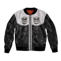 Cowdog Sleeve Zip Bomber Jacket Cowboy Bulldog Retro Western Yoke - Wonder Print Shop