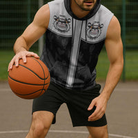 Cowdog Sleeveless Hoodie Cowboy Bulldog Retro Western Yoke - Wonder Print Shop