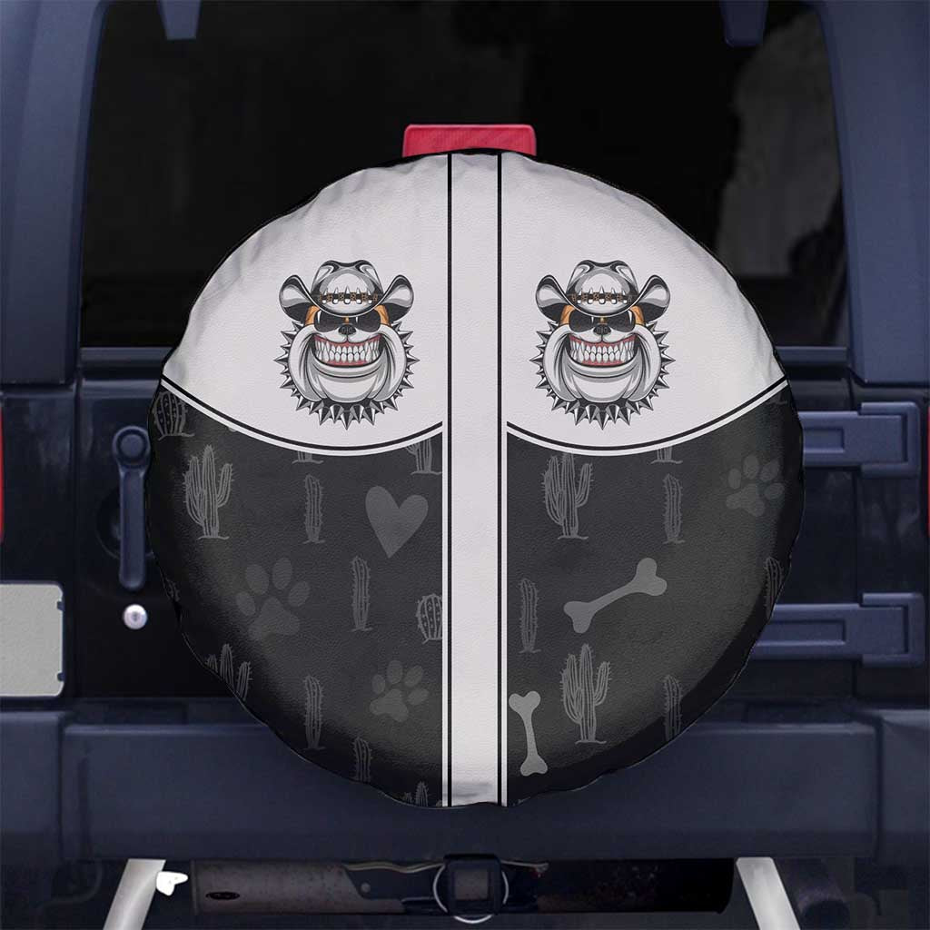 Cowdog Spare Tire Cover Cowboy Bulldog Retro Western Yoke - Wonder Print Shop