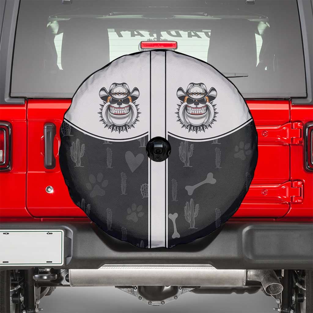 Cowdog Spare Tire Cover Cowboy Bulldog Retro Western Yoke - Wonder Print Shop
