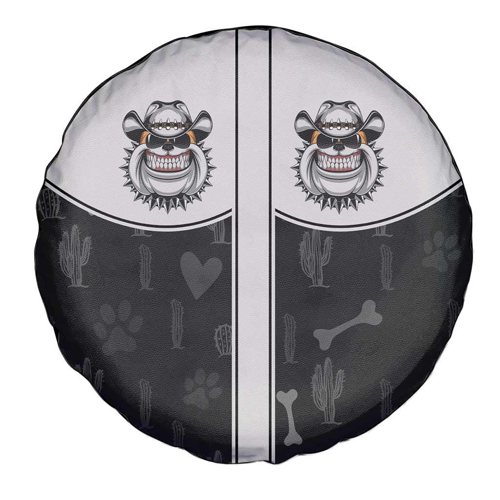 Cowdog Spare Tire Cover Cowboy Bulldog Retro Western Yoke - Wonder Print Shop