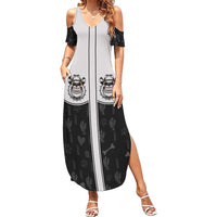 Cowdog Summer Maxi Dress Cowboy Bulldog Retro Western Yoke - Wonder Print Shop