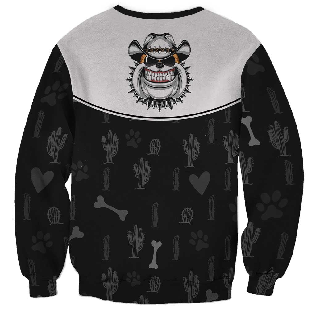 Cowdog Sweatshirt Cowboy Bulldog Retro Western Yoke - Wonder Print Shop
