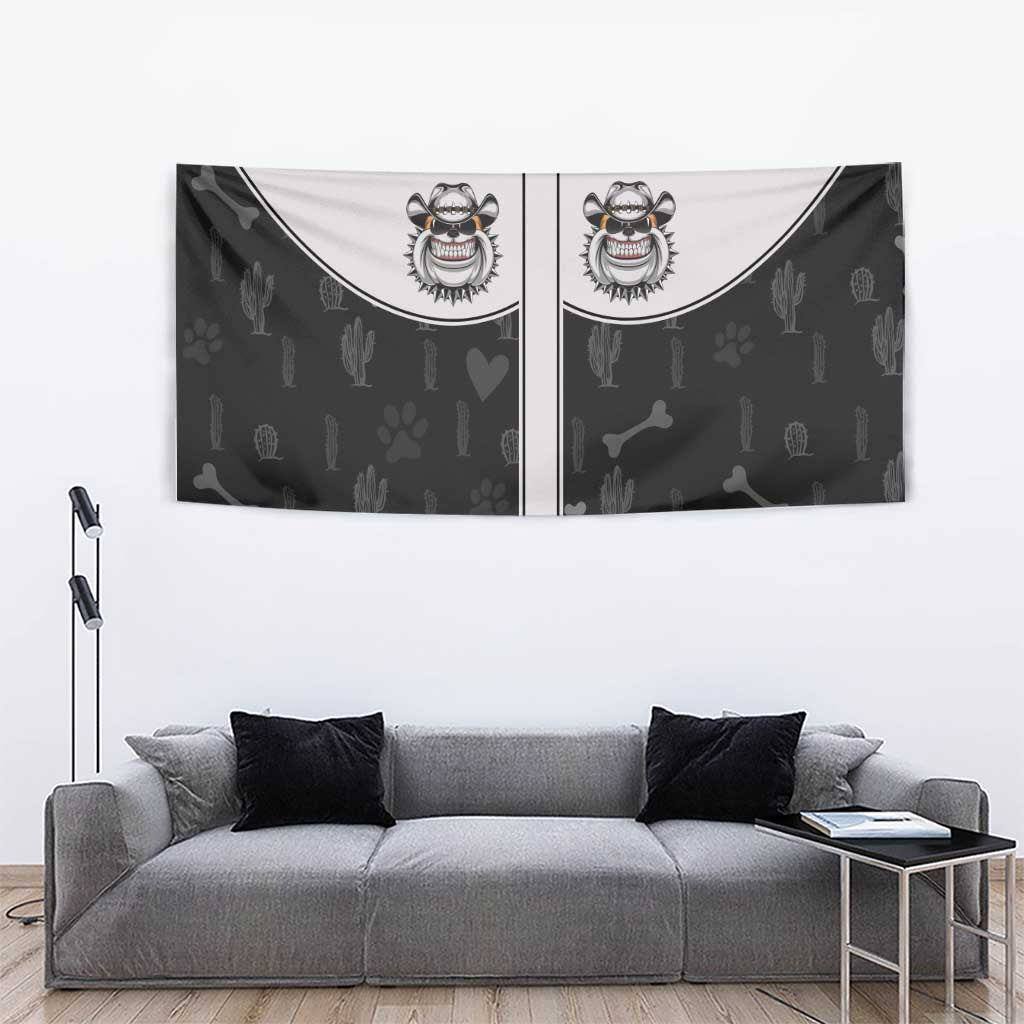 Cowdog Tapestry Cowboy Bulldog Retro Western Yoke - Wonder Print Shop