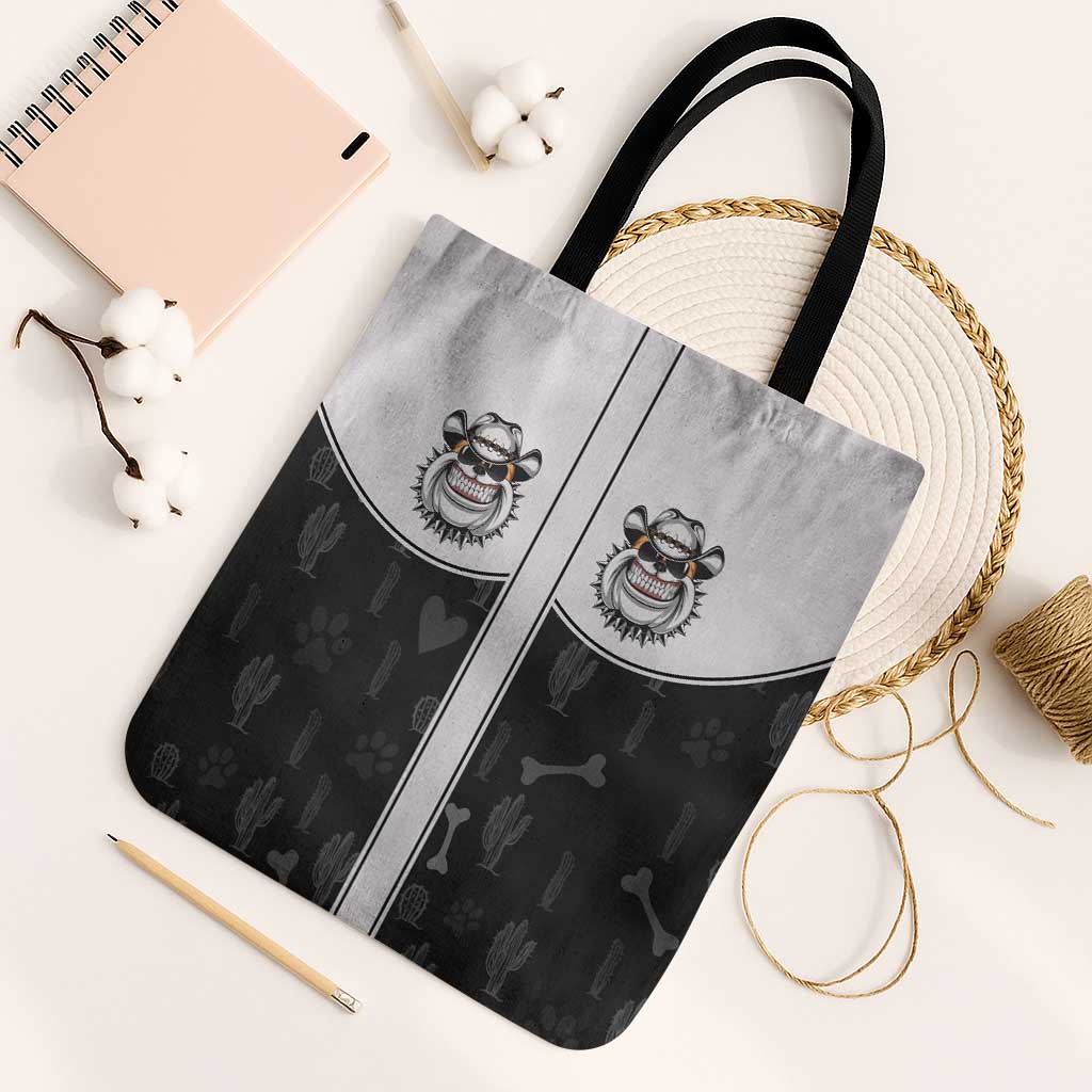 Cowdog Tote Bag Cowboy Bulldog Retro Western Yoke - Wonder Print Shop