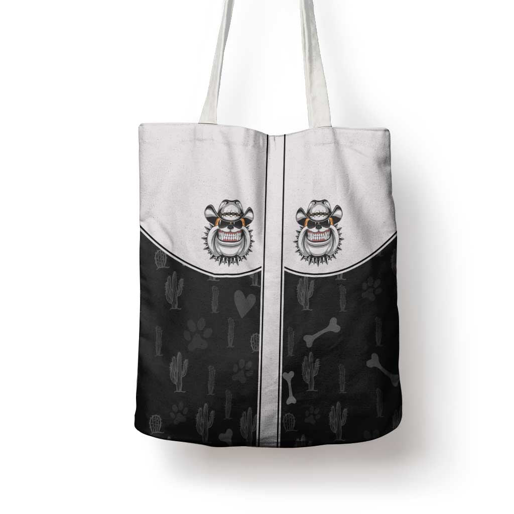 Cowdog Tote Bag Cowboy Bulldog Retro Western Yoke - Wonder Print Shop