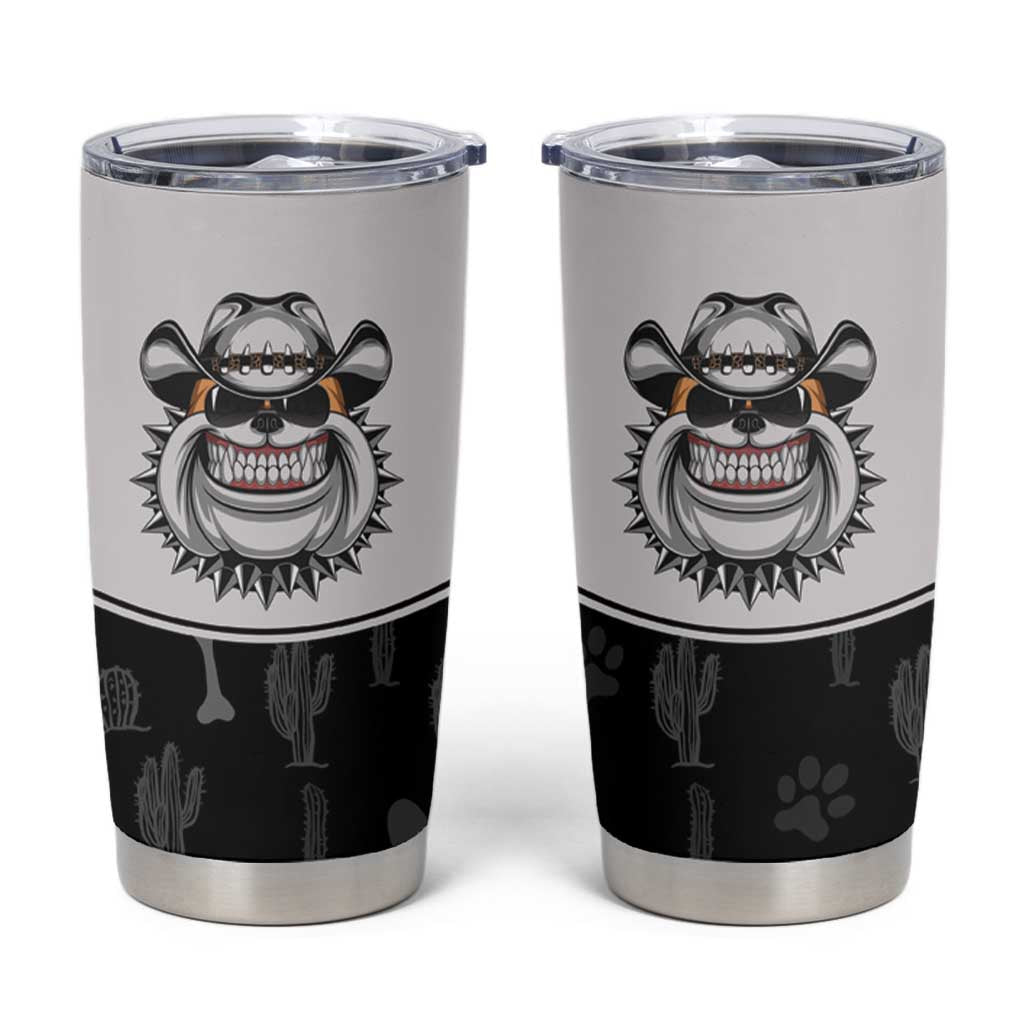 Cowdog Tumbler Cup Cowboy Bulldog Retro Western Yoke - Wonder Print Shop