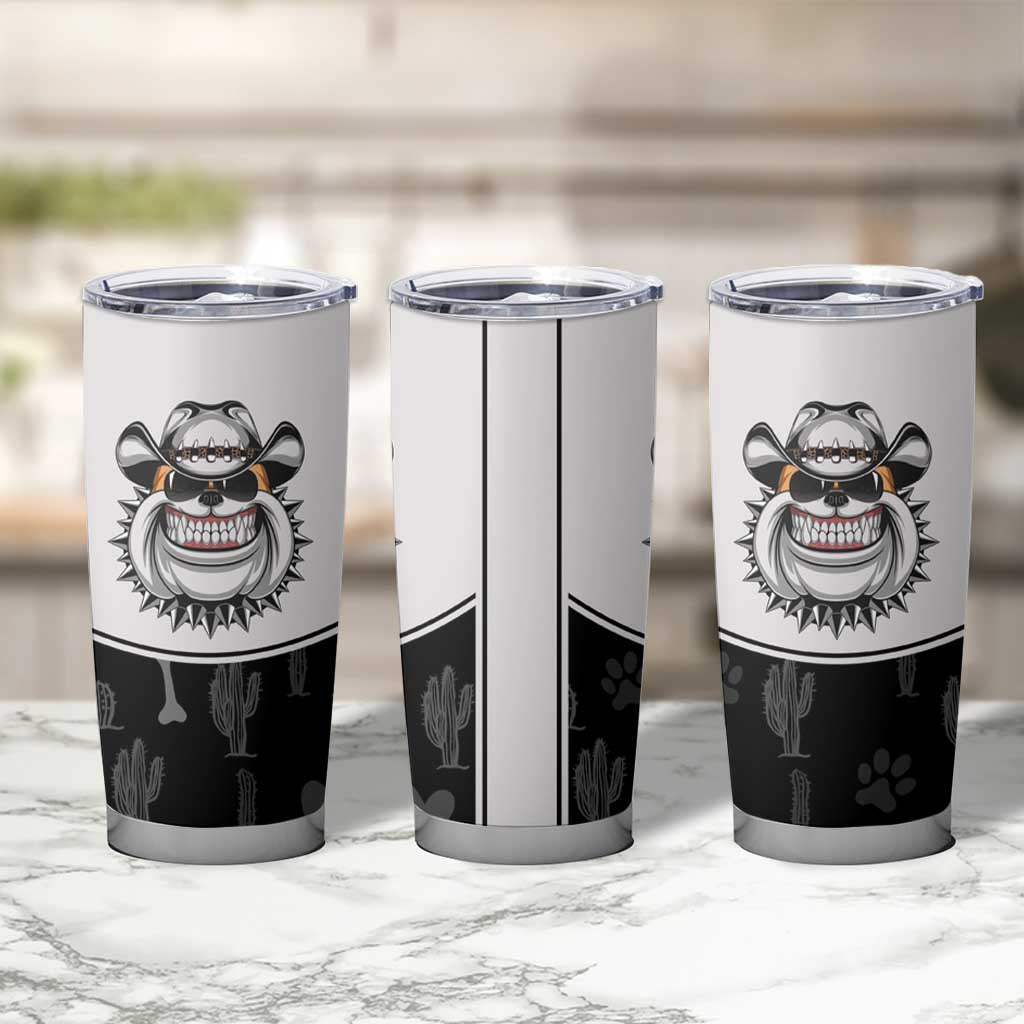 Cowdog Tumbler Cup Cowboy Bulldog Retro Western Yoke - Wonder Print Shop