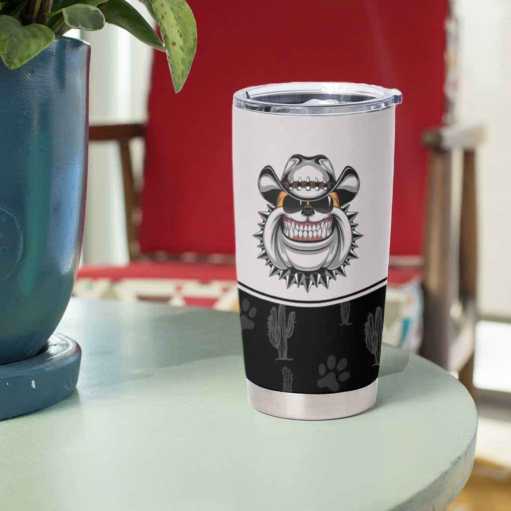 Cowdog Tumbler Cup Cowboy Bulldog Retro Western Yoke - Wonder Print Shop