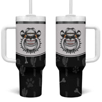 Cowdog Tumbler With Handle Cowboy Bulldog Retro Western Yoke - Wonder Print Shop