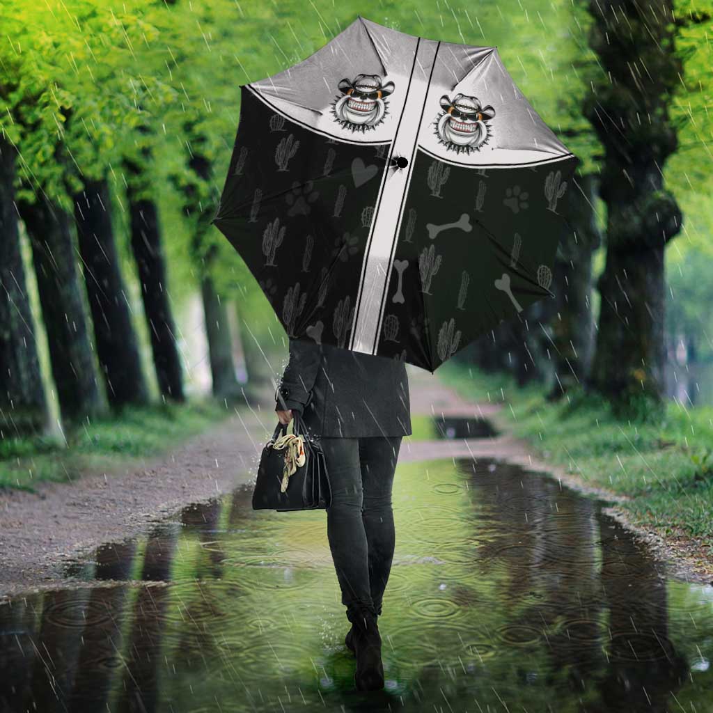 Cowdog Umbrella Cowboy Bulldog Retro Western Yoke - Wonder Print Shop