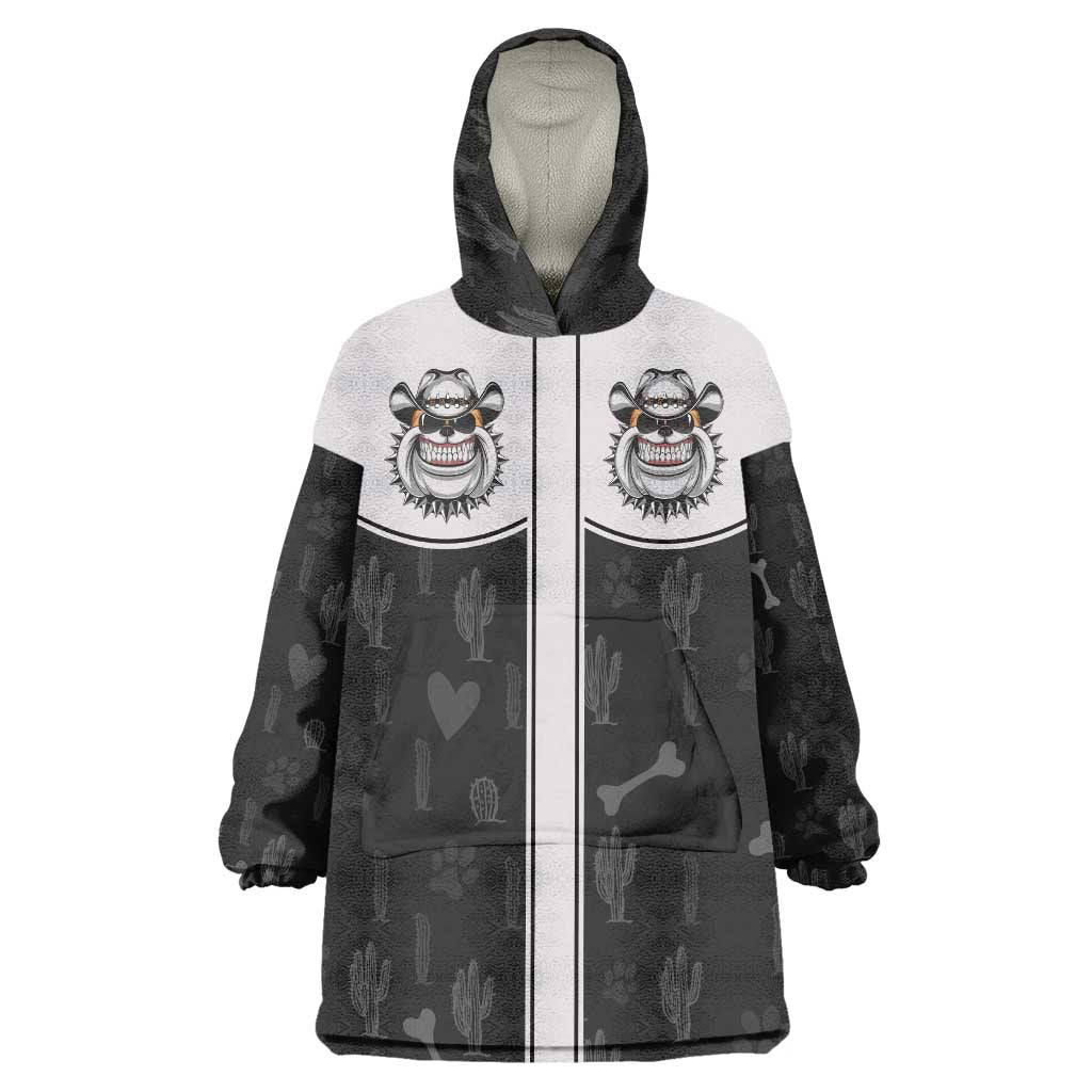 Cowdog Wearable Blanket Hoodie Cowboy Bulldog Retro Western Yoke - Wonder Print Shop