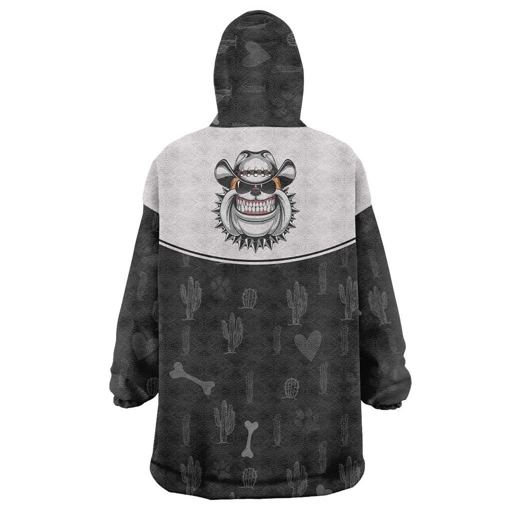 Cowdog Wearable Blanket Hoodie Cowboy Bulldog Retro Western Yoke - Wonder Print Shop