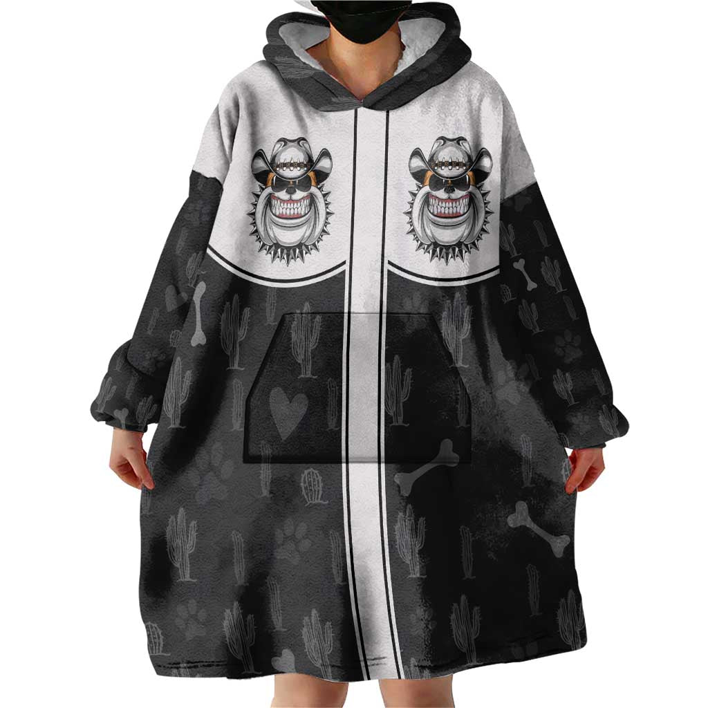 Cowdog Wearable Blanket Hoodie Cowboy Bulldog Retro Western Yoke - Wonder Print Shop