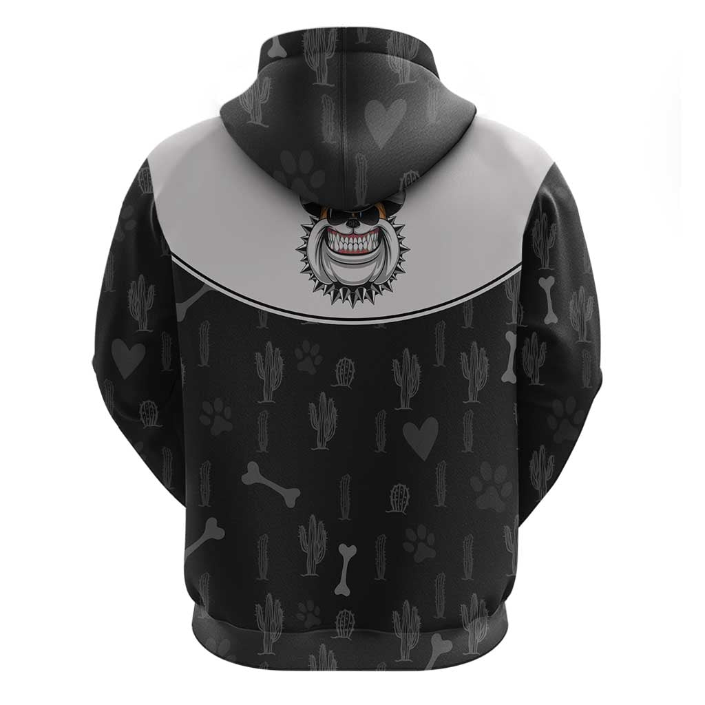 Cowdog Zip Hoodie Cowboy Bulldog Retro Western Yoke - Wonder Print Shop