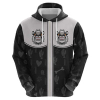 Cowdog Zip Hoodie Cowboy Bulldog Retro Western Yoke - Wonder Print Shop