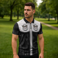 Cowdog Zipper Polo Shirt Cowboy Bulldog Retro Western Yoke - Wonder Print Shop