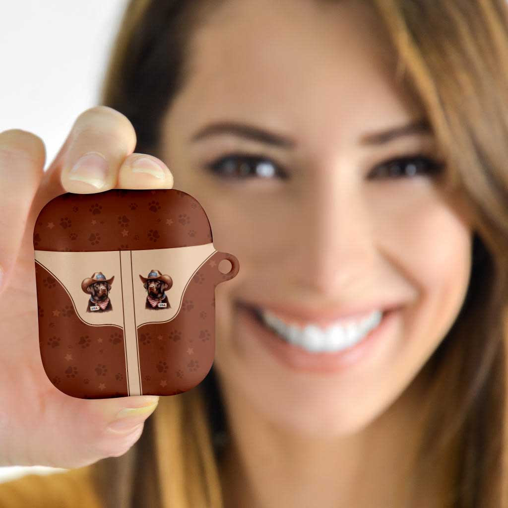 Cowdog AirPods Case Cowboy Patriotic Labrador Western Yoke - Wonder Print Shop