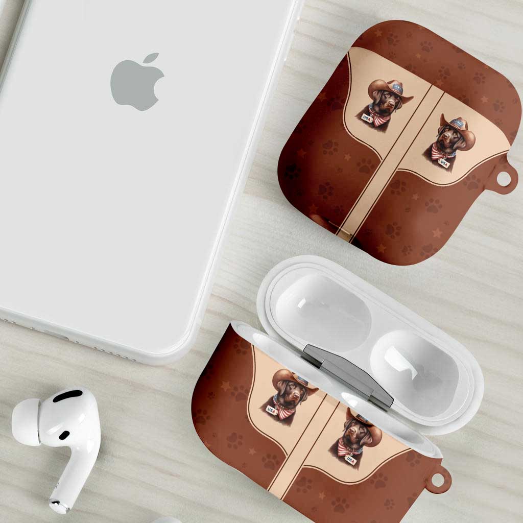 Cowdog AirPods Case Cowboy Patriotic Labrador Western Yoke - Wonder Print Shop