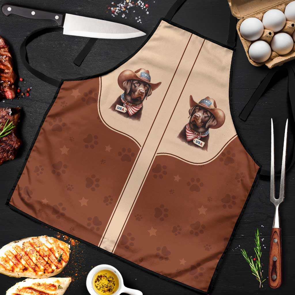 Cowdog Apron Cowboy Patriotic Labrador Western Yoke - Wonder Print Shop