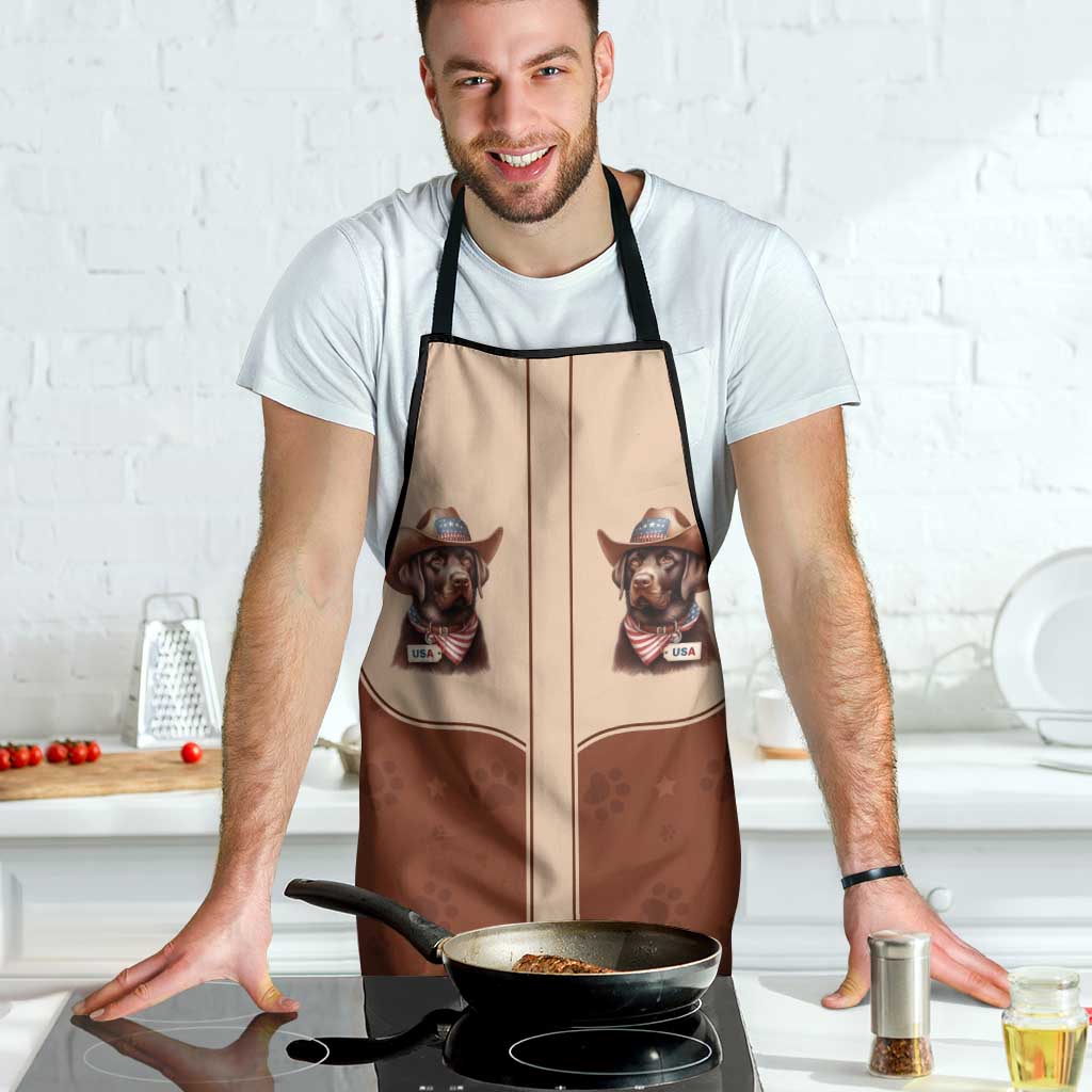 Cowdog Apron Cowboy Patriotic Labrador Western Yoke - Wonder Print Shop