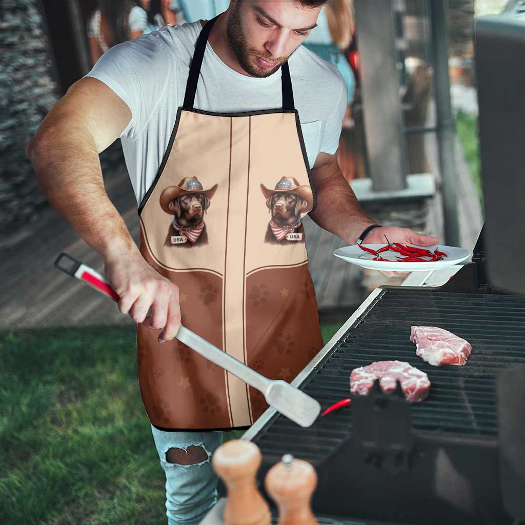 Cowdog Apron Cowboy Patriotic Labrador Western Yoke - Wonder Print Shop