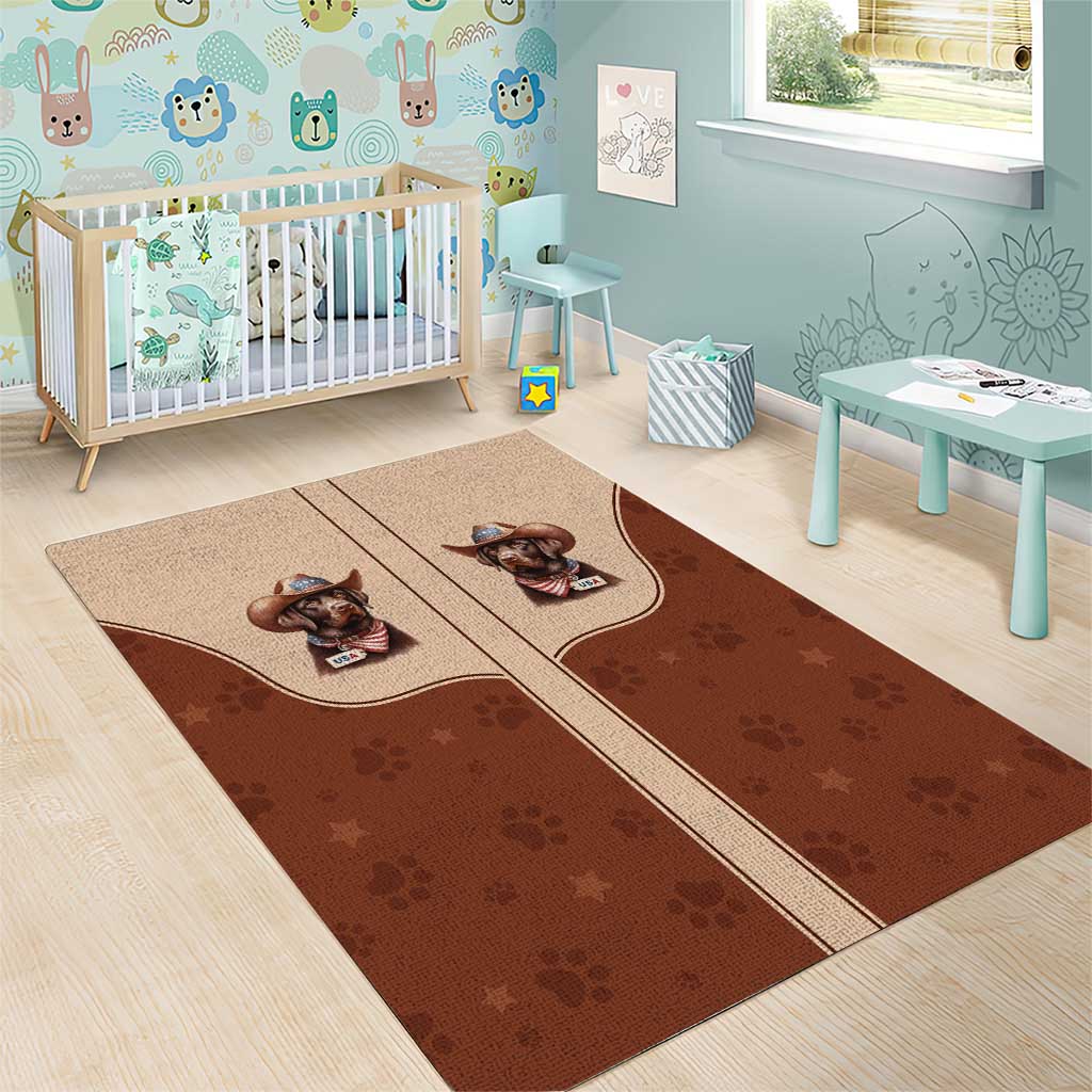 Cowdog Area Rug Cowboy Patriotic Labrador Western Yoke - Wonder Print Shop