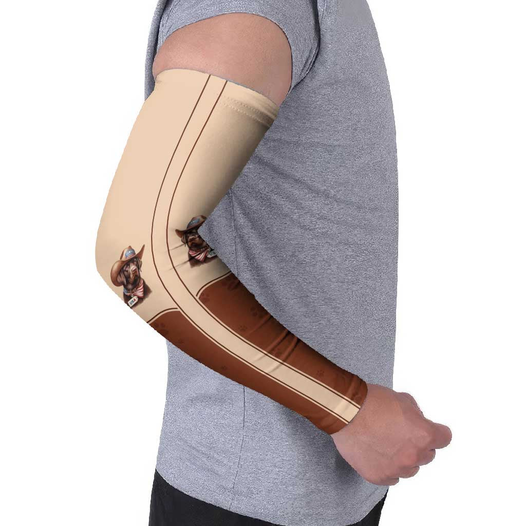 Cowdog Arm Sleeves Cowboy Patriotic Labrador Western Yoke - Wonder Print Shop