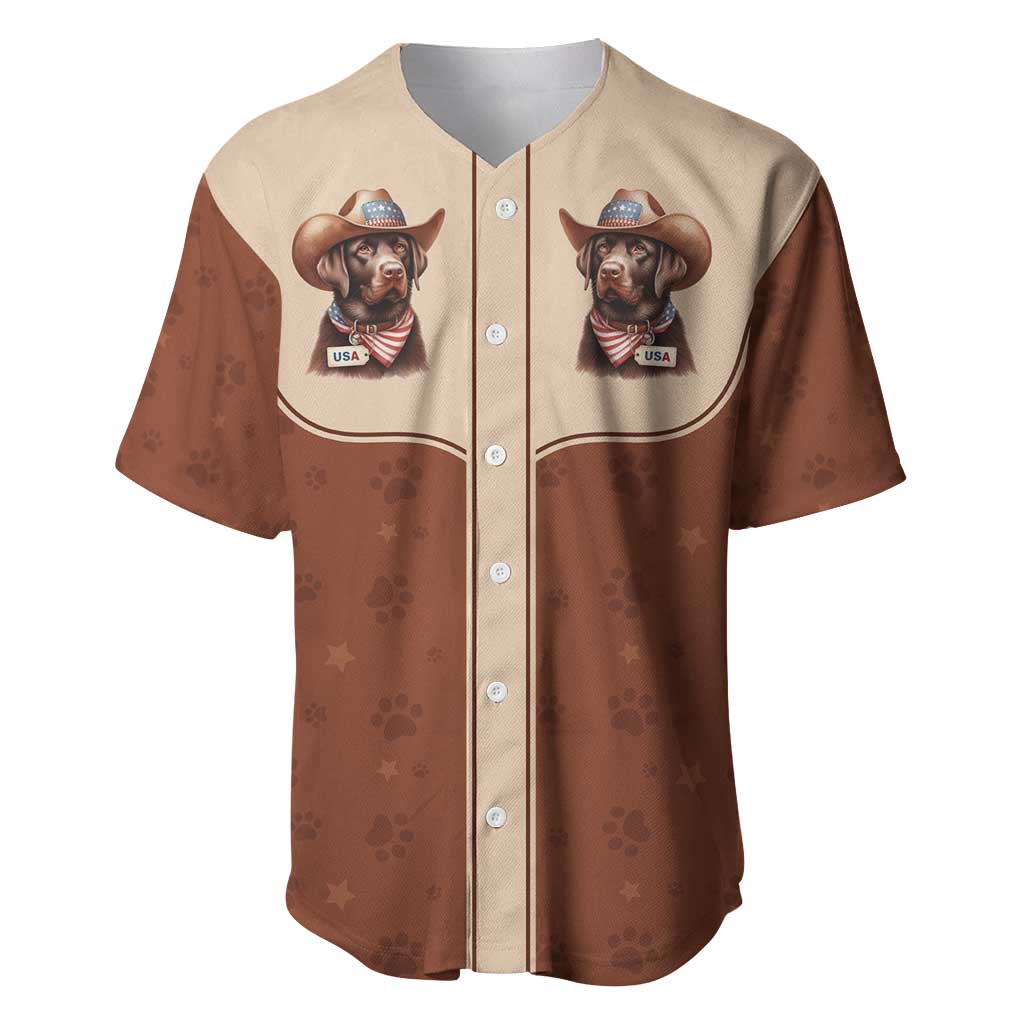 Cowdog Baseball Jersey Cowboy Patriotic Labrador Western Yoke - Wonder Print Shop