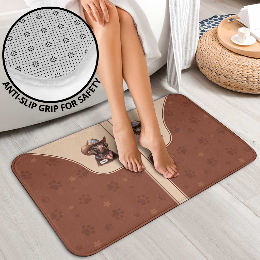 Cowdog Bathroom Set Cowboy Patriotic Labrador Western Yoke - Wonder Print Shop