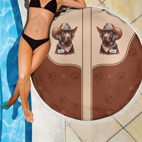 Cowdog Beach Blanket Cowboy Patriotic Labrador Western Yoke - Wonder Print Shop