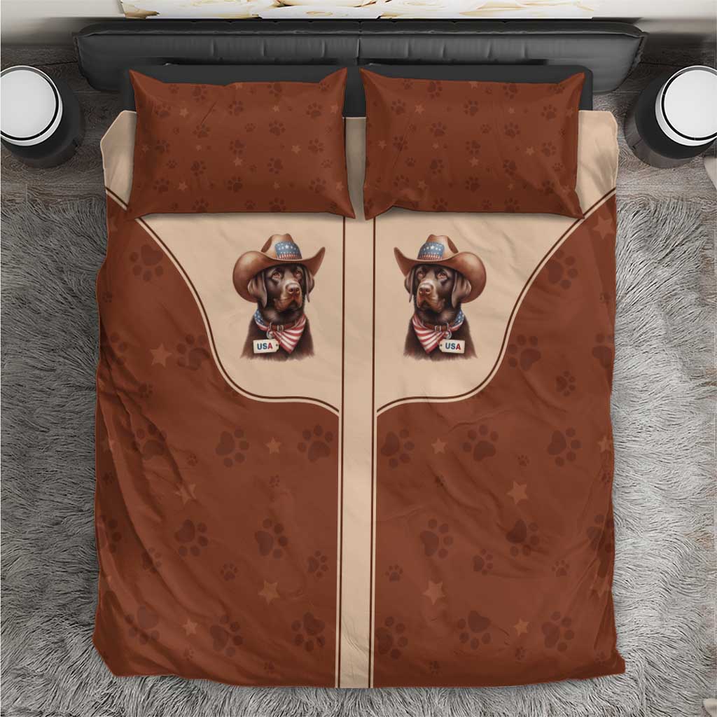 Cowdog Bedding Set Cowboy Patriotic Labrador Western Yoke - Wonder Print Shop