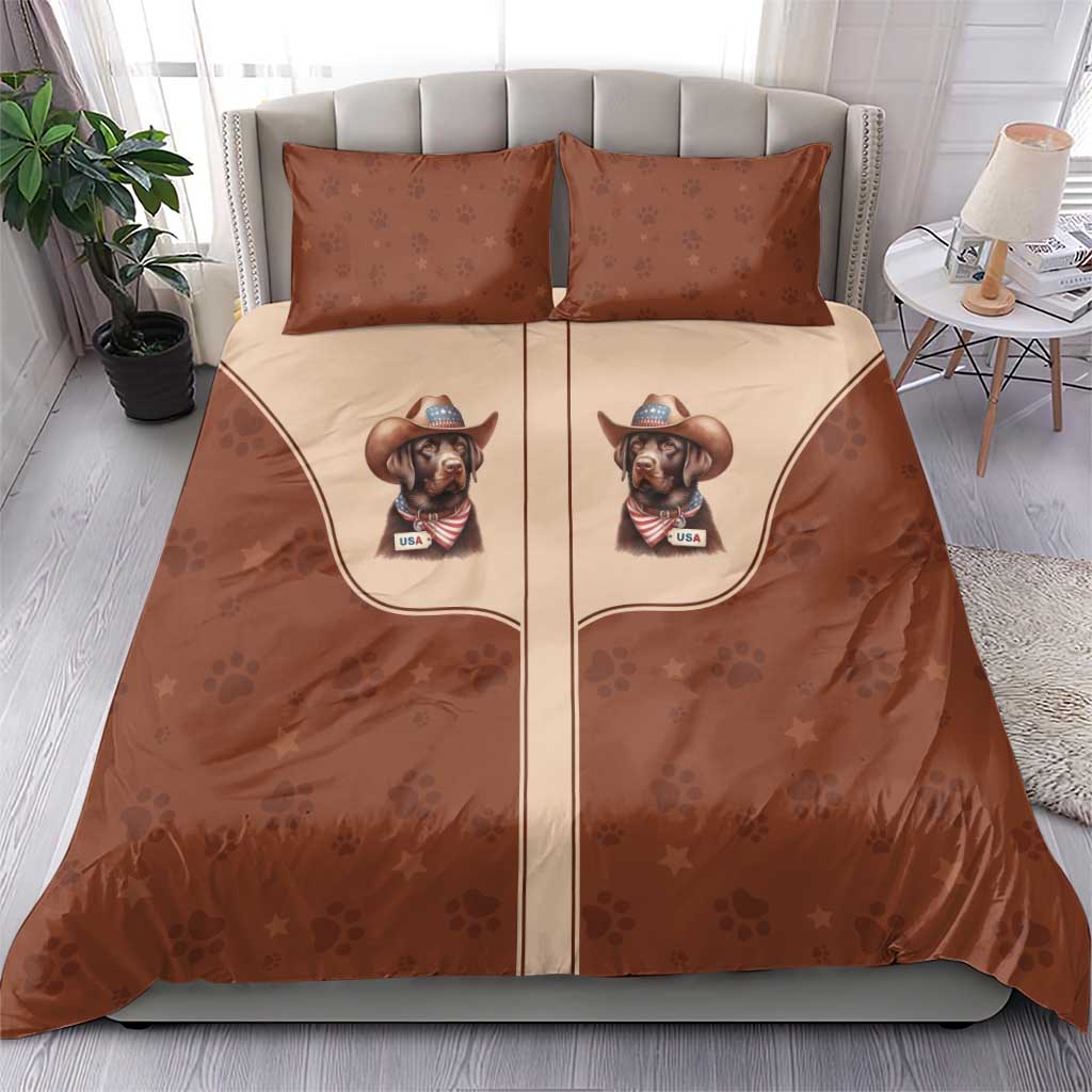 Cowdog Bedding Set Cowboy Patriotic Labrador Western Yoke - Wonder Print Shop