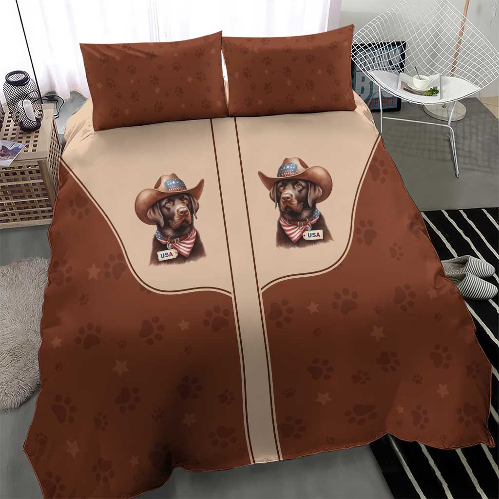 Cowdog Bedding Set Cowboy Patriotic Labrador Western Yoke - Wonder Print Shop