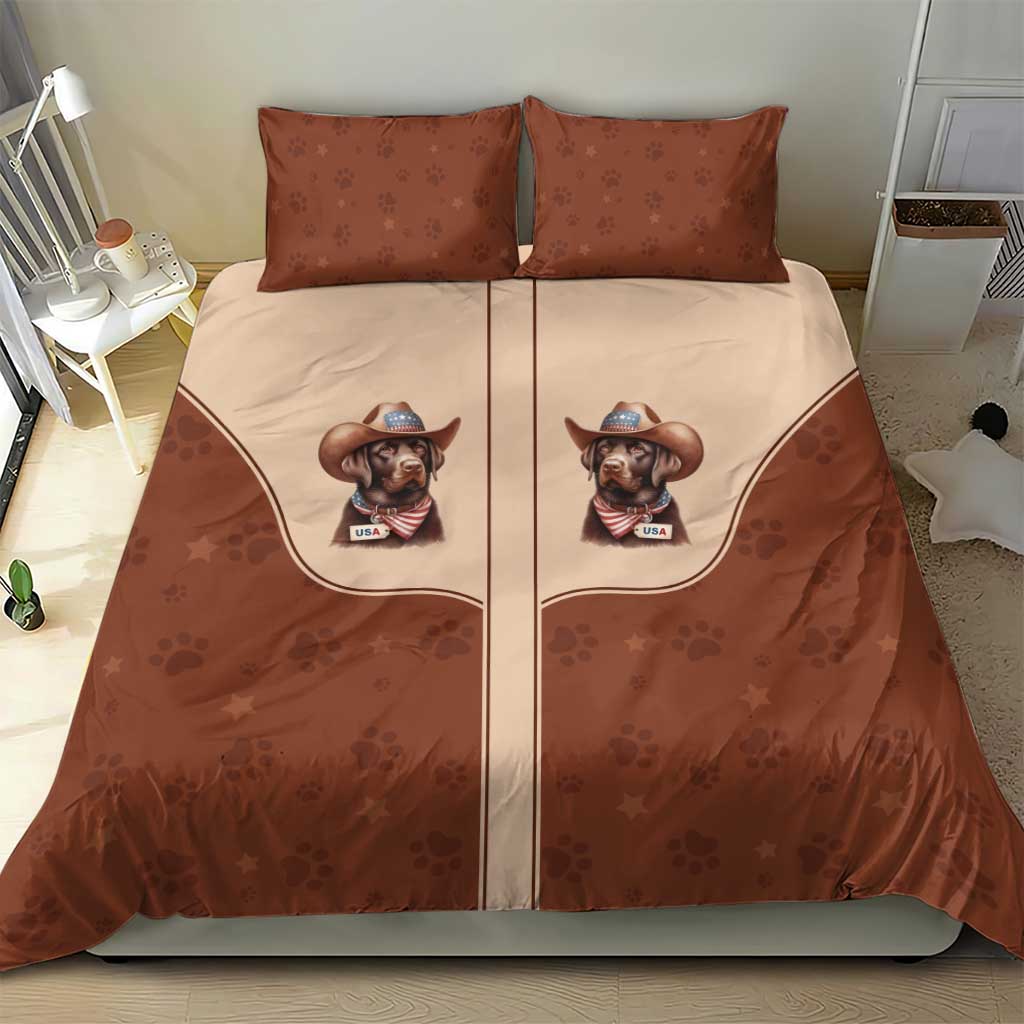 Cowdog Bedding Set Cowboy Patriotic Labrador Western Yoke - Wonder Print Shop