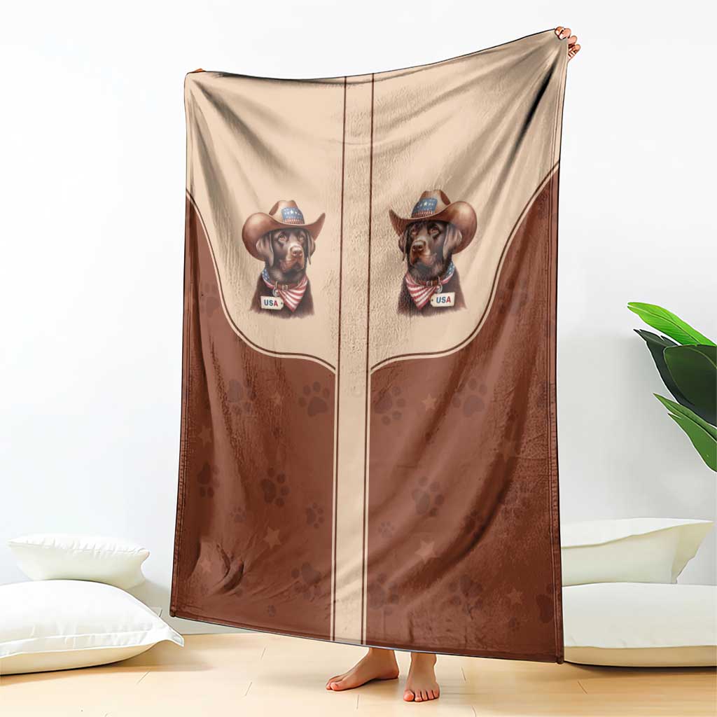 Cowdog Blanket Cowboy Patriotic Labrador Western Yoke - Wonder Print Shop