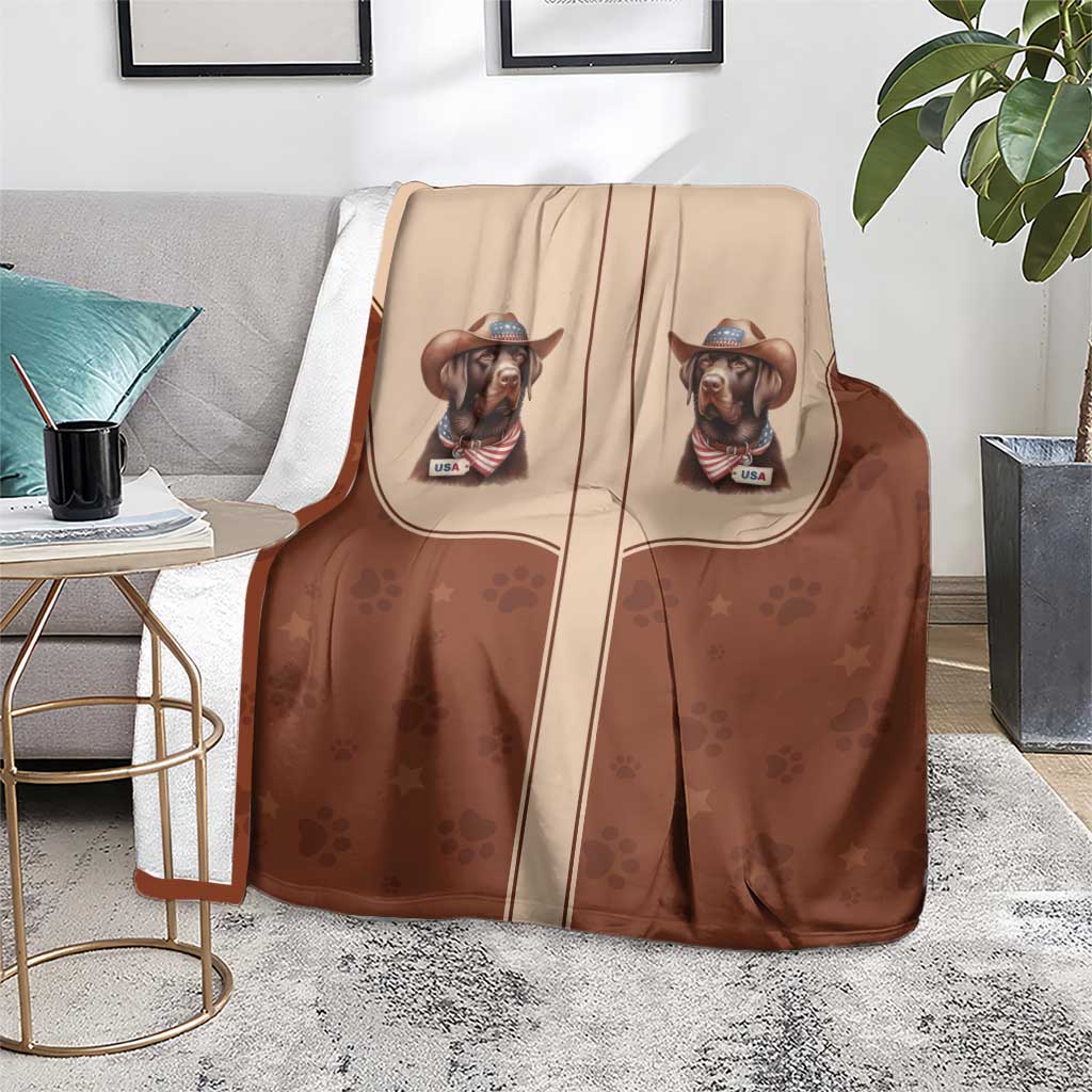 Cowdog Blanket Cowboy Patriotic Labrador Western Yoke - Wonder Print Shop