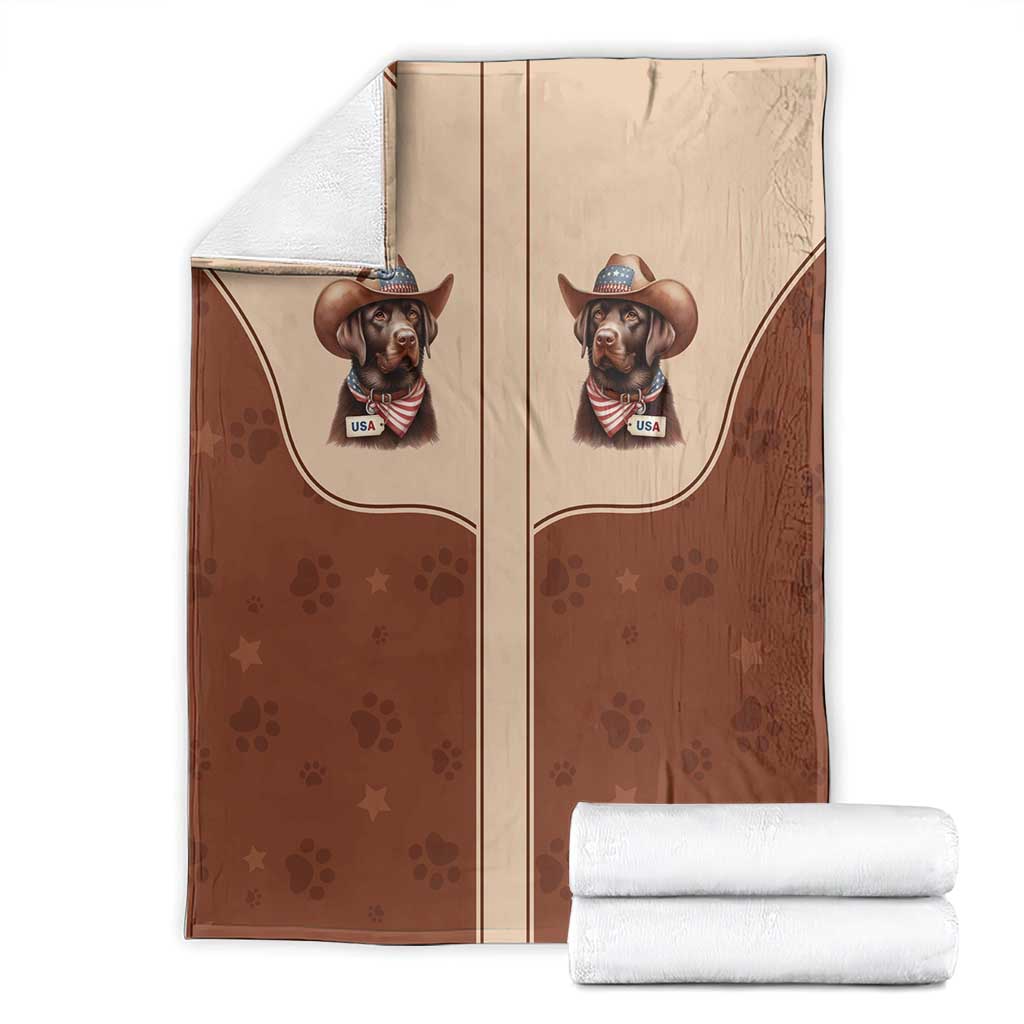 Cowdog Blanket Cowboy Patriotic Labrador Western Yoke - Wonder Print Shop