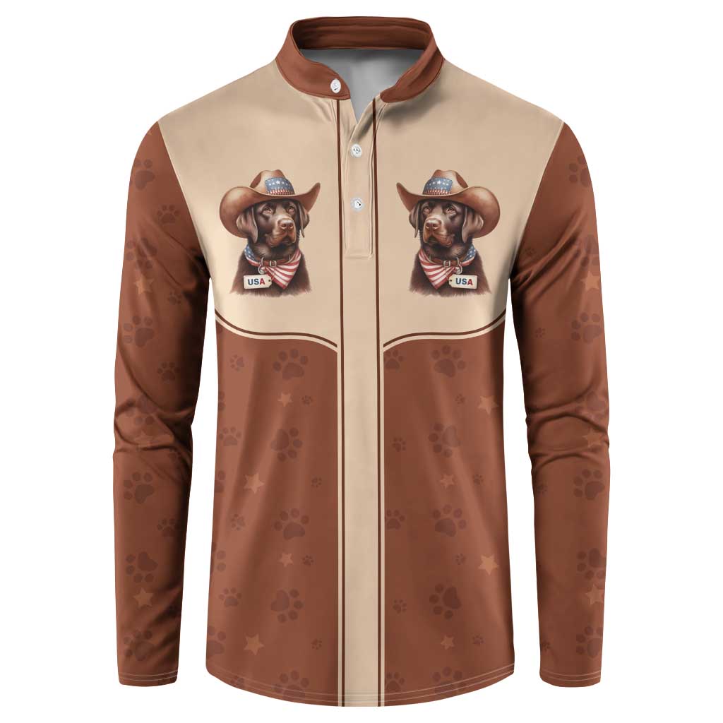 Cowdog Button Sweatshirt Cowboy Patriotic Labrador Western Yoke - Wonder Print Shop