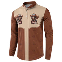 Cowdog Button Sweatshirt Cowboy Patriotic Labrador Western Yoke - Wonder Print Shop