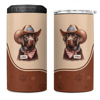 Cowdog 4 in 1 Can Cooler Tumbler Cowboy Patriotic Labrador Western Yoke - Wonder Print Shop