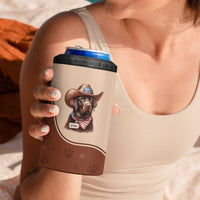 Cowdog 4 in 1 Can Cooler Tumbler Cowboy Patriotic Labrador Western Yoke - Wonder Print Shop