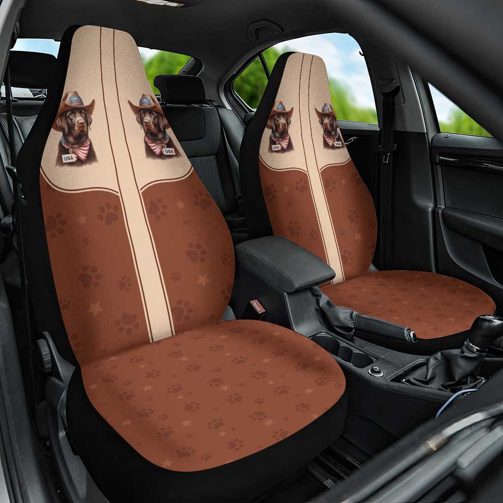 Cowdog Car Seat Cover Cowboy Patriotic Labrador Western Yoke - Wonder Print Shop