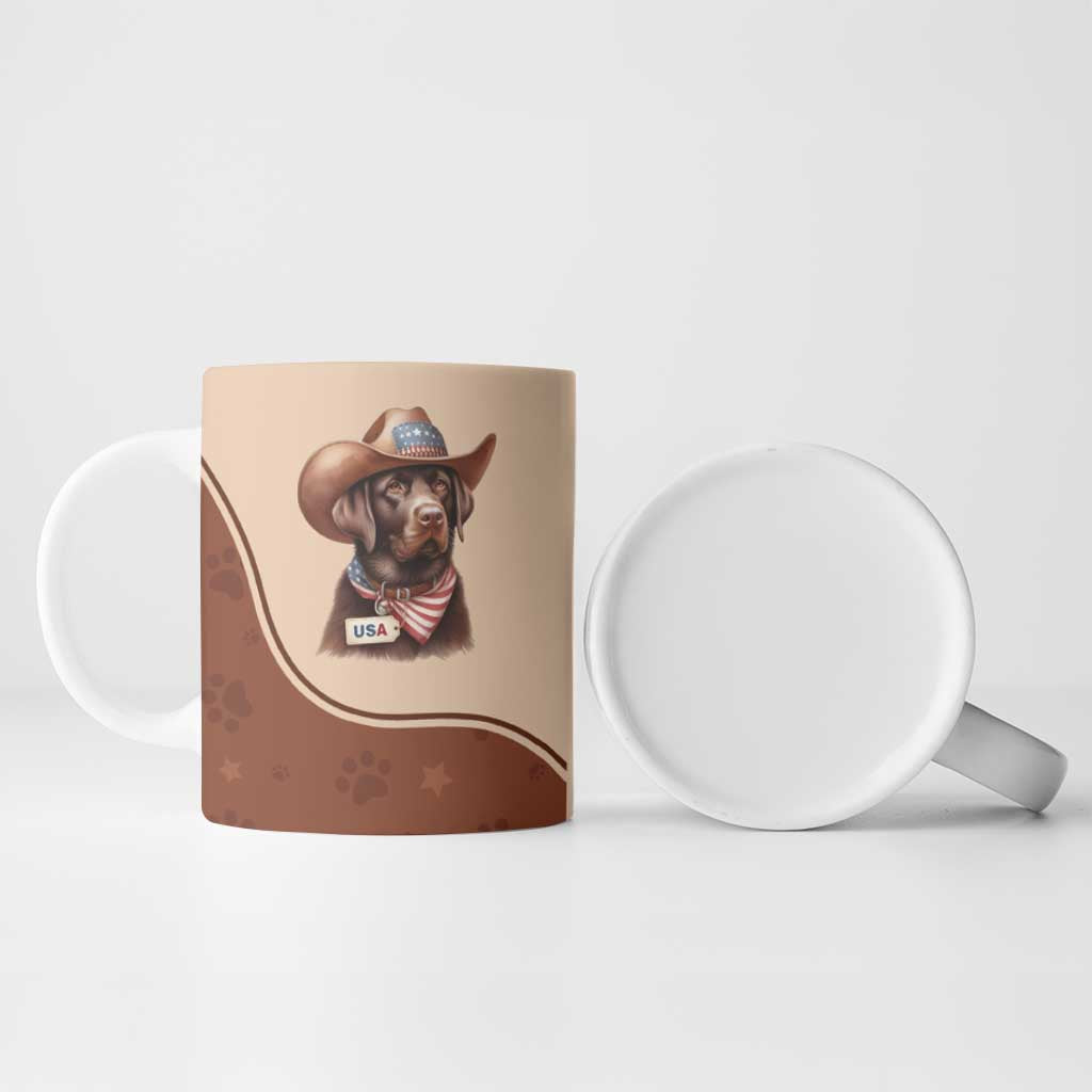 Cowdog Ceramic Mug Cowboy Patriotic Labrador Western Yoke - Wonder Print Shop