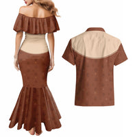 Cowdog Couples Matching Mermaid Dress and Hawaiian Shirt Cowboy Patriotic Labrador Western Yoke - Wonder Print Shop