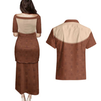 Cowdog Couples Matching Puletasi and Hawaiian Shirt Cowboy Patriotic Labrador Western Yoke - Wonder Print Shop