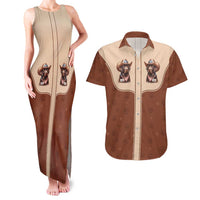 Cowdog Couples Matching Tank Maxi Dress and Hawaiian Shirt Cowboy Patriotic Labrador Western Yoke - Wonder Print Shop