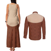 Cowdog Couples Matching Tank Maxi Dress and Long Sleeve Button Shirt Cowboy Patriotic Labrador Western Yoke - Wonder Print Shop